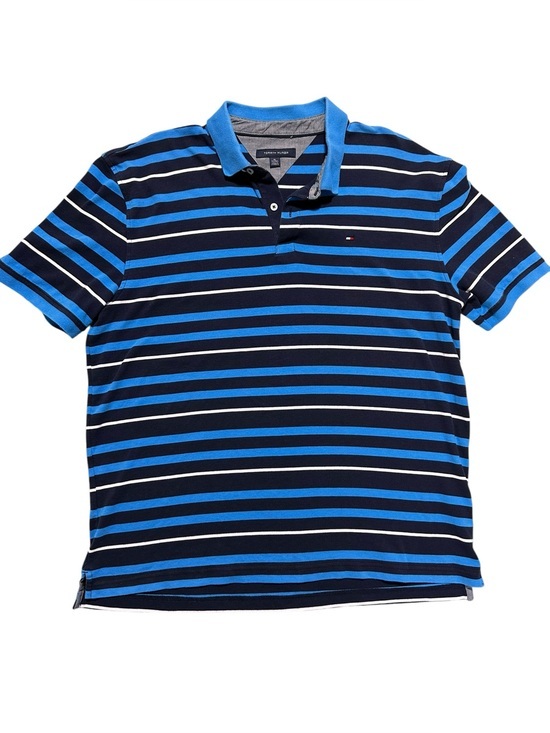 Tommy Hilfiger Other - Tommy Hilfiger Navy, Bright Blue & White Striped Polo Shirt XL